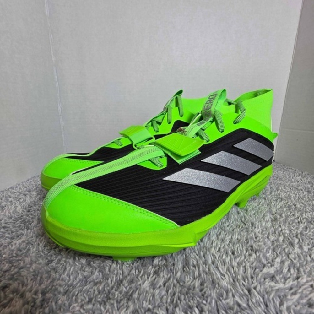 adidas Adizero Edge+ TPU Baseball Cleats Men's 14 Solar Green / Black IH6139 NEW
